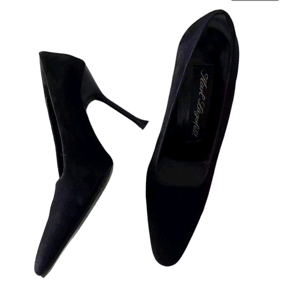 OG VINTAGE 90S KARL LAGERFELD BLACK SUEDE PUMPS - Picture 3 of 6